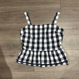 Maison Jules. Darling blue and white check summer top.